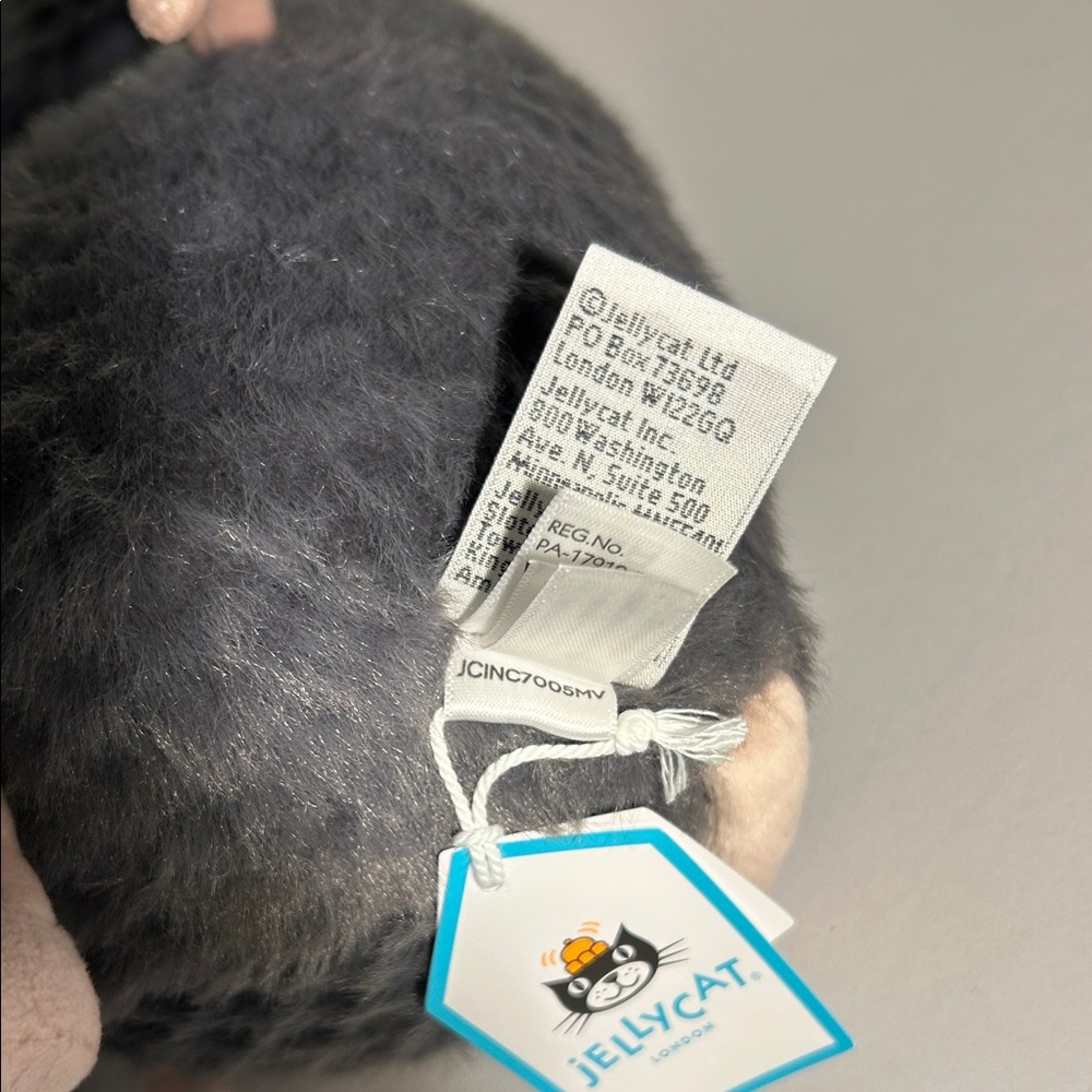 Jellycat Plush Mouse Toy - Gray and Cream - Picture 6 of 7